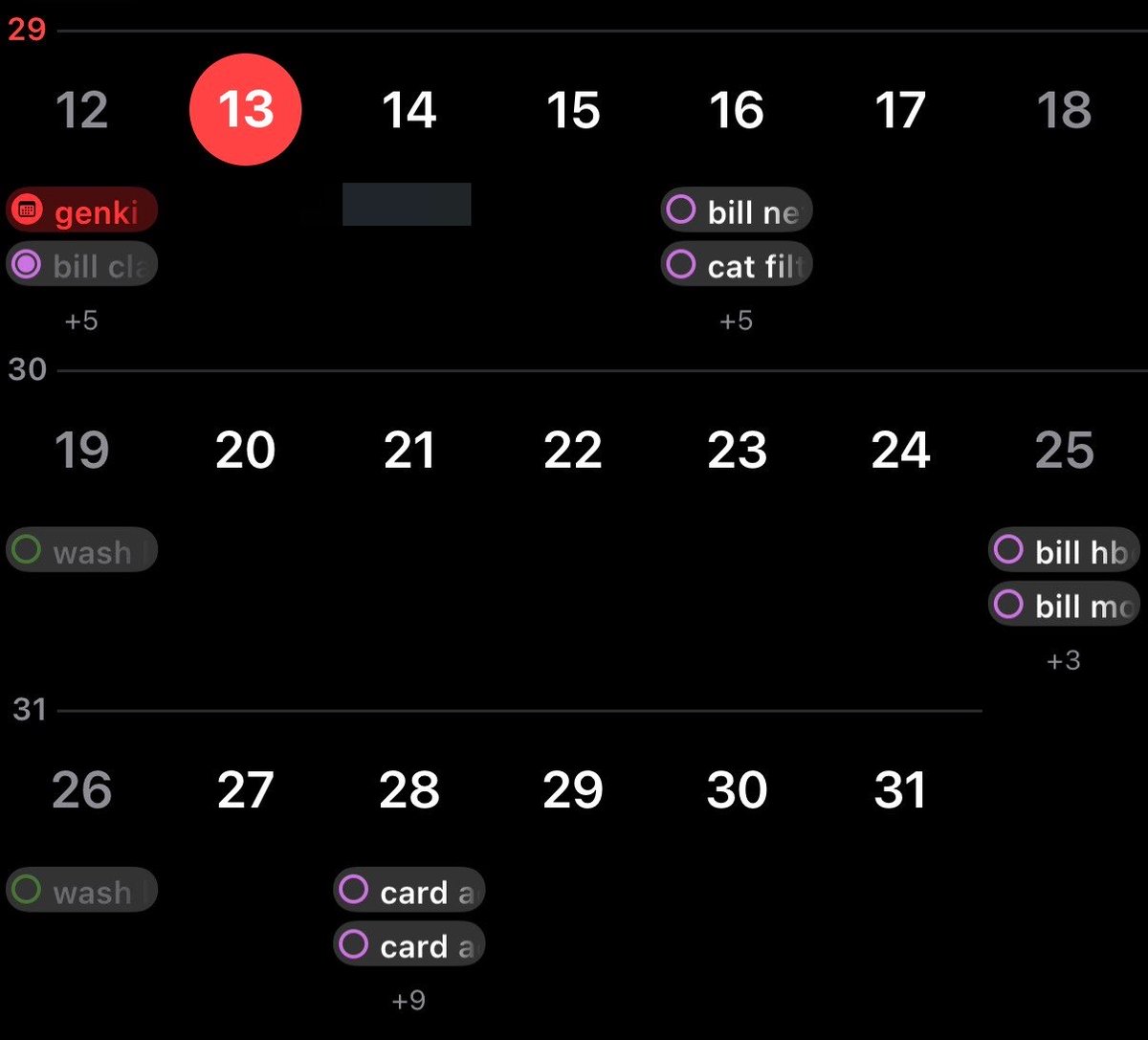 chyoumayknow's tweet photo. 🙌🏻 ส่วนตัวใช้ Reminder เตือนทุกอย่าง + เดี๋ยวนี้มันโชว์ใน Calendar แล้วด้วย (iPhone)

ตัวอย่าง task ที่ถอดออกจากสมองไปเลย ทำเมื่อมี notifications ขึ้นมาเท่านั้น:
🔔 Weekly: ซักเครื่องนอน, ซื้อของสด
🔔 Monthly: จ่ายค่าบัตร, หนี้, บิลต่าง ๆ, ซื้อของให้แมว
🔔 Quarterly: พาแมวไปตรวจสุขภาพ, ล้างแอร์, ทำความสะอาดใหญ่
🔔 Yearly: ประกันรถ, พรบ, วางแผนลดหย่อน, ทำฟัน, ใช้แต้มสะสมในบัตร, เช็ควันหมดอายุบัตรต่าง ๆ