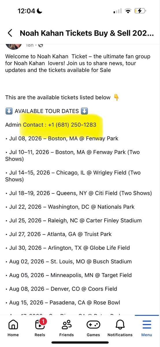 PlambeckChris's tweet photo. My daughter was scammed 500.00 for Noah Khan tickets. Terrible! #Noahkhan
#tixforchicago https://t.co/kOt3FGlCAr