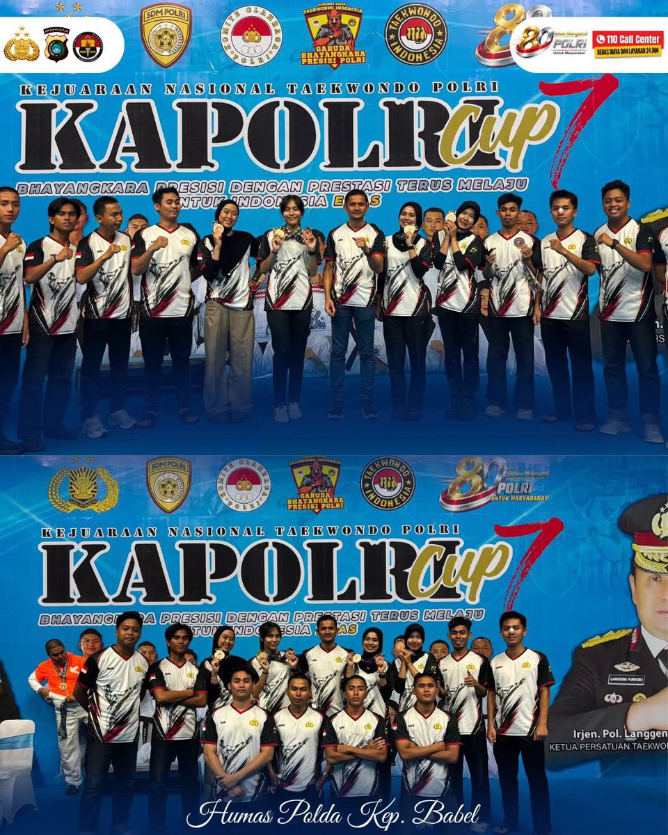 BabelBid's tweet photo. Hasil membanggakan berhasil dibawa pulang oleh kontingen Polda Kepulauan Bangka Belitung dalam ajang Kejuaraan Taekwondo Kapolri Cup 2026 .
#polri #polriuntukmasyarakat
#poldababel
#kapolricup2026 https://t.co/VJIl6KOh0a