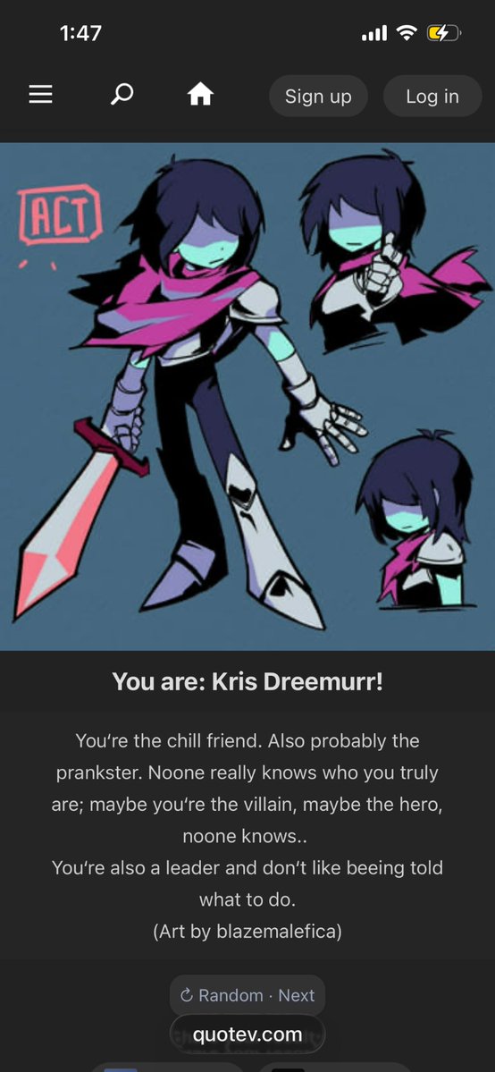 toriman140's tweet photo. I got Kris P. Deltarune https://t.co/41NSyt89jK