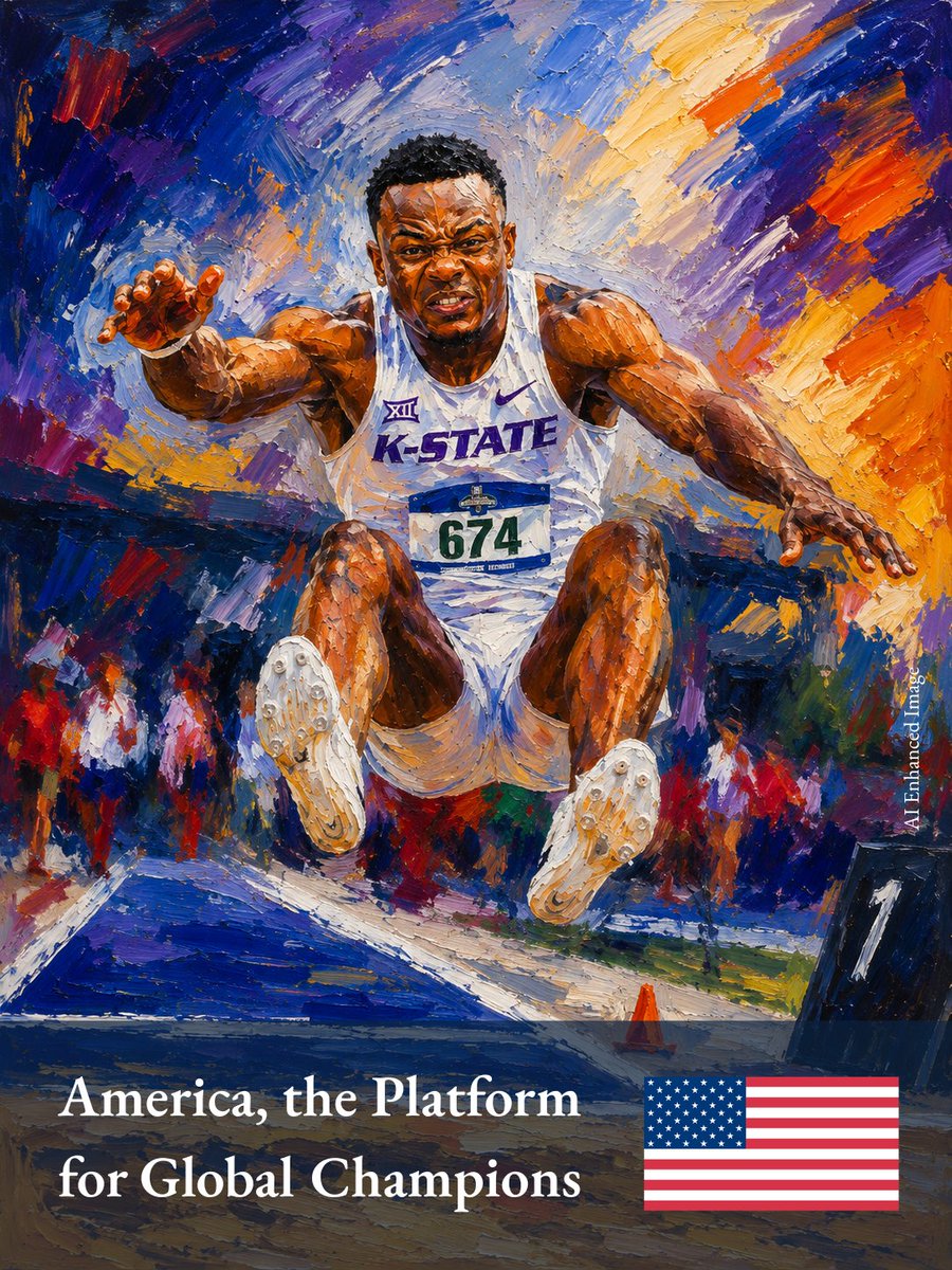 USEmbZim's tweet photo. Zimbabwean talent is soaring in the United States. 🇿🇼🇺🇸
Congratulations to Tafadzwa “Tah” Chikomba, named USTFCCCA Men’s National Field Athlete of the Year after a record-breaking season with Kansas State University.
Talent. Discipline. Opportunity. History made. 👏 https://t.co/x2A2YGQVaB
