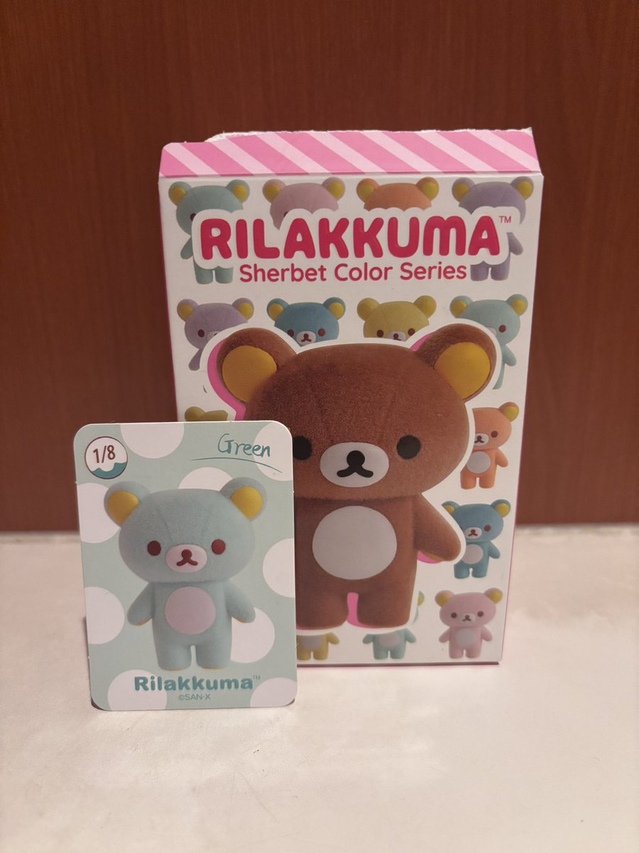 ________k_s_m's tweet photo. 【交換】リラックマ  ブラインドボックス フィギュア シャーベットカラーシリーズ

【譲】Green(グリーン)
【求】Blue(ブルー)

カードで確認したので中身は未開封です。
大阪市内で手渡し、又は郵送希望です。

検索からでもお気軽にリプライ又はDMお待ちしております。 https://t.co/i470aUZxRZ