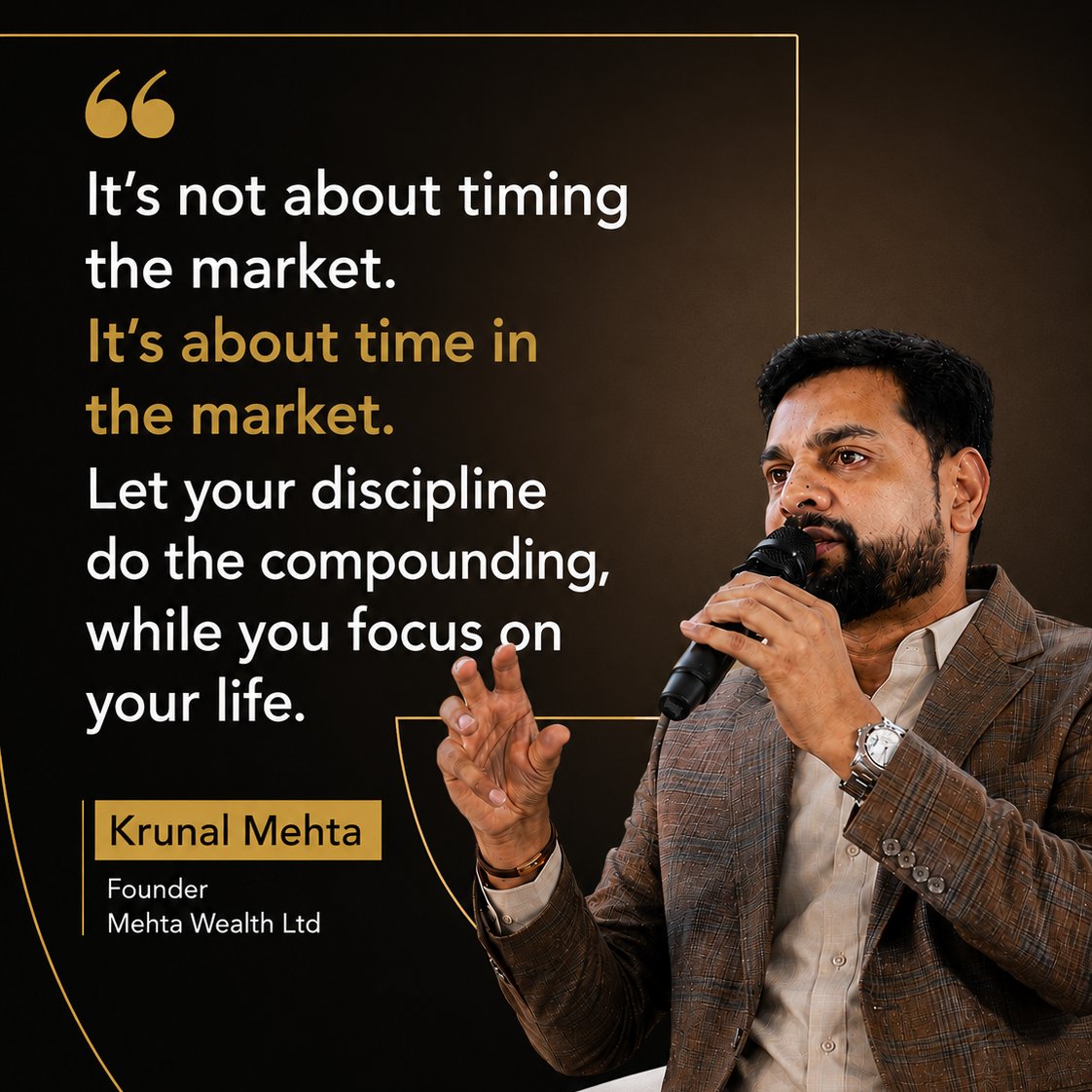 MrKrunalMehta's tweet photo. "It's not about timing the market. It's about time in the market". Let your discipline do the compounding, while you focus on your life.📈
#markets #compounding #discipline #krunalmehta #mehtawealth #likesharecomment https://t.co/AxgRSt79cZ