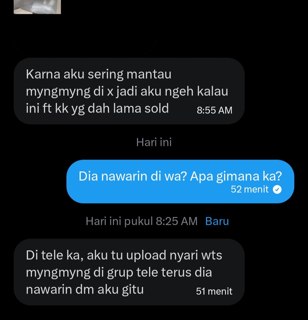 Taesanekko's tweet photo. Guys help RT

Hati-hati PENIPU

Kalau ada yang tawarin bbnexdo MyngMyng hati" guys, aku dapet laporan kalo ada oknum nakal pake foto aku ini buat nipu, aku mau minta maaf juga emng ini jual in rush makanya waktu itu asal upload.

(Last pict chatan aku sms org yg hampir ditipu) https://t.co/LFkN1Sv8H4