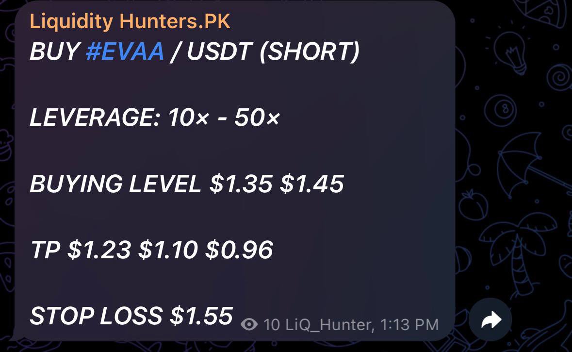 LiQ_Hunters's tweet photo. FREE TRADE RESULTS 

TRADE #EVAA / USDT (SHORT)

TARGET 1 HIT 🚀
TARGET 2 HIT 🚀
TARGET 3 HIT 🚀

Easy Profit with us🤝 https://t.co/8oT0rcxn93