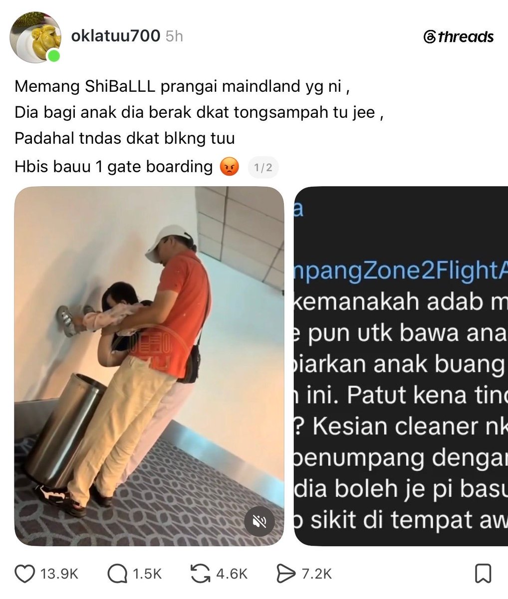 ThreadStoryMy's tweet photo. Berak merata, kencing merata, memang perangai menlend. Bangang. https://t.co/oR47wm43Dg
