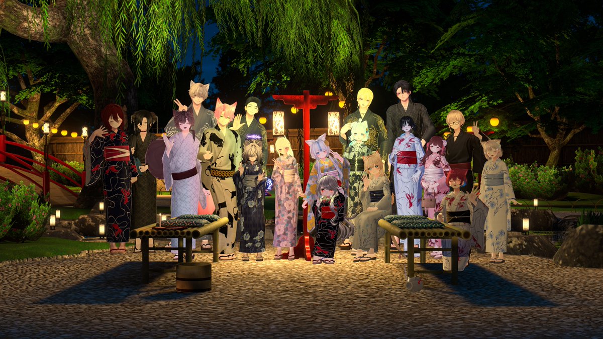 Kimonowa_JP's tweet photo. 『ゆかたde納涼会』ありがとうございました🎇

約30インスタンスが開き、のべ5,000人以上の方にご来場いただく大盛況の納涼会となりました👘✨

ご参加の皆さま、協賛イベント・アンバサダーの皆さま、心より感謝申し上げます！

続報もお楽しみに🎐

#Kimonowa #ゆかたde納涼会 #VRChat https://t.co/t8nvSDcYHY