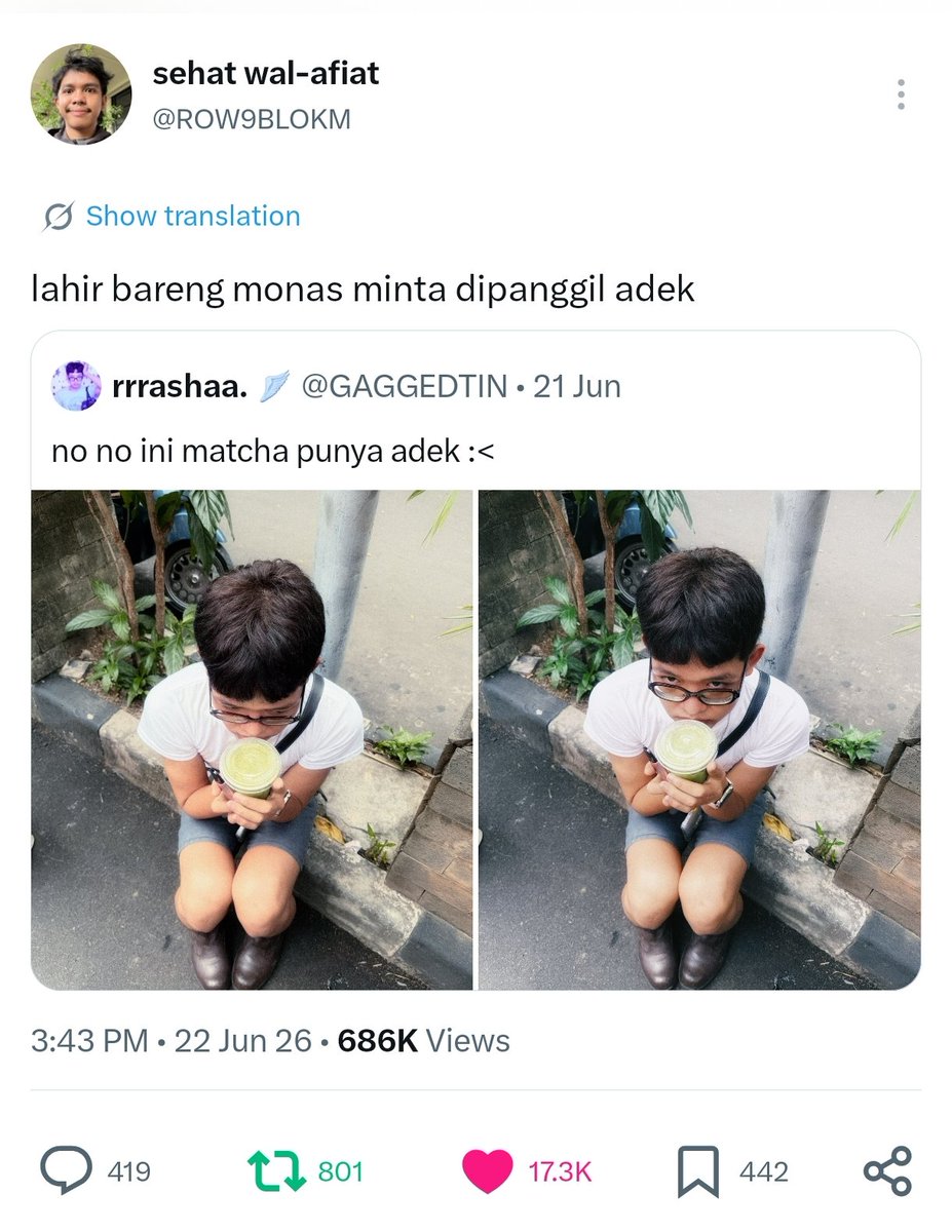 GAGGEDTIN's tweet photo. Gue = 51 tahun... https://t.co/Yuz4bMl7zy