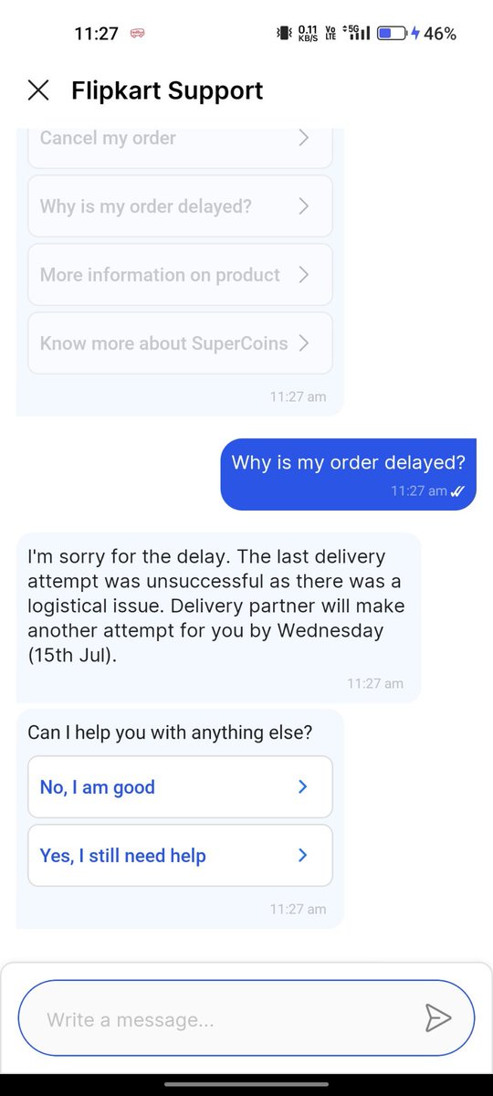 i_m_plj's tweet photo. @flipkartsupport @Flipkart 
No fixed date and no proper reason.... everyday you are giving new date and same reason of logistic issue..
Please provide answer

Cc @jagograhakjago  please check.. i have also raised the grievance.. https://t.co/7ZLII8QWWP