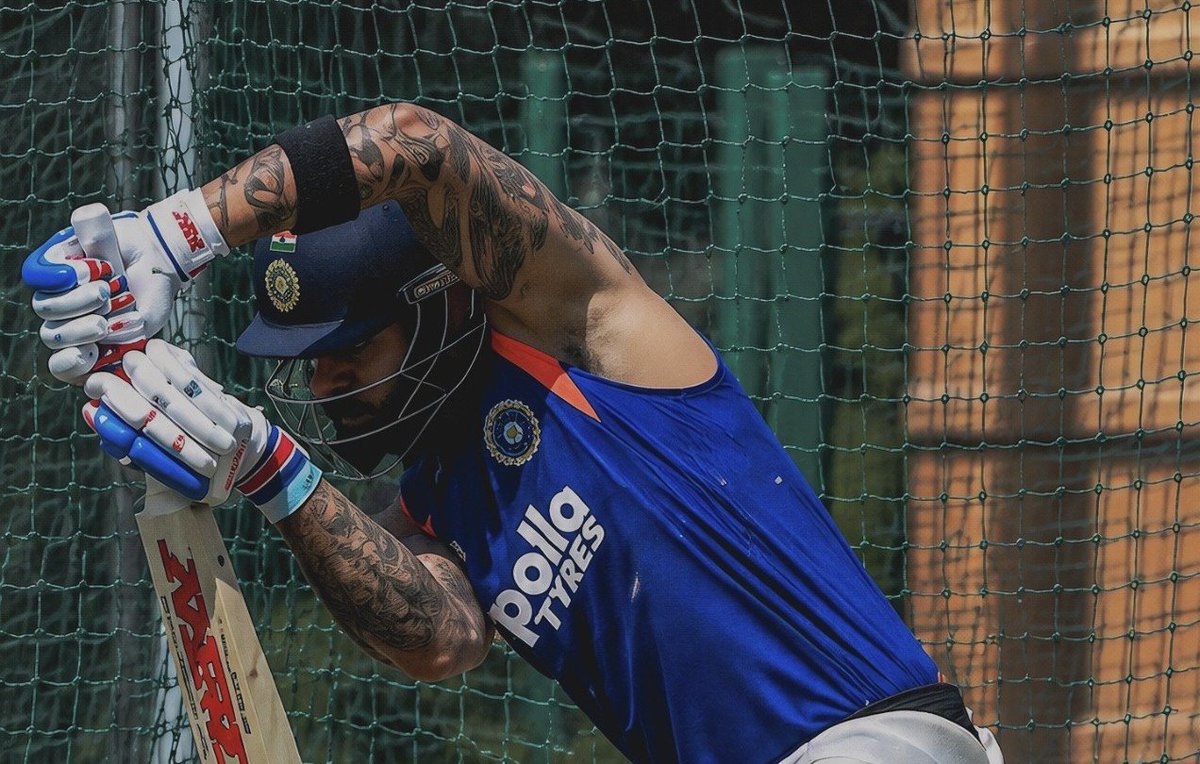 ImTanujSingh's tweet photo. KING KOHLI IN THE NETS AT EDGBASTON. 🐐 https://t.co/RaCc27A4e6