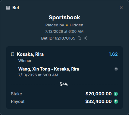 betwave25to1000's tweet photo. 🎯 SHARP MONEY PLAY 🎯
Huge money play: $20,000 just placed on Kosaka, Rira (1.62 multiplier) for the Wang, Xin Tong - Kosaka, Rira matchup. 🎾
Tailing or fading? 👇
#Tennis #ATP #WTA #GrandSlam #ItfW15LuanQualification #WangXinTong #Tong #KosakaRira #Rira #HighRoller #WhaleAlert