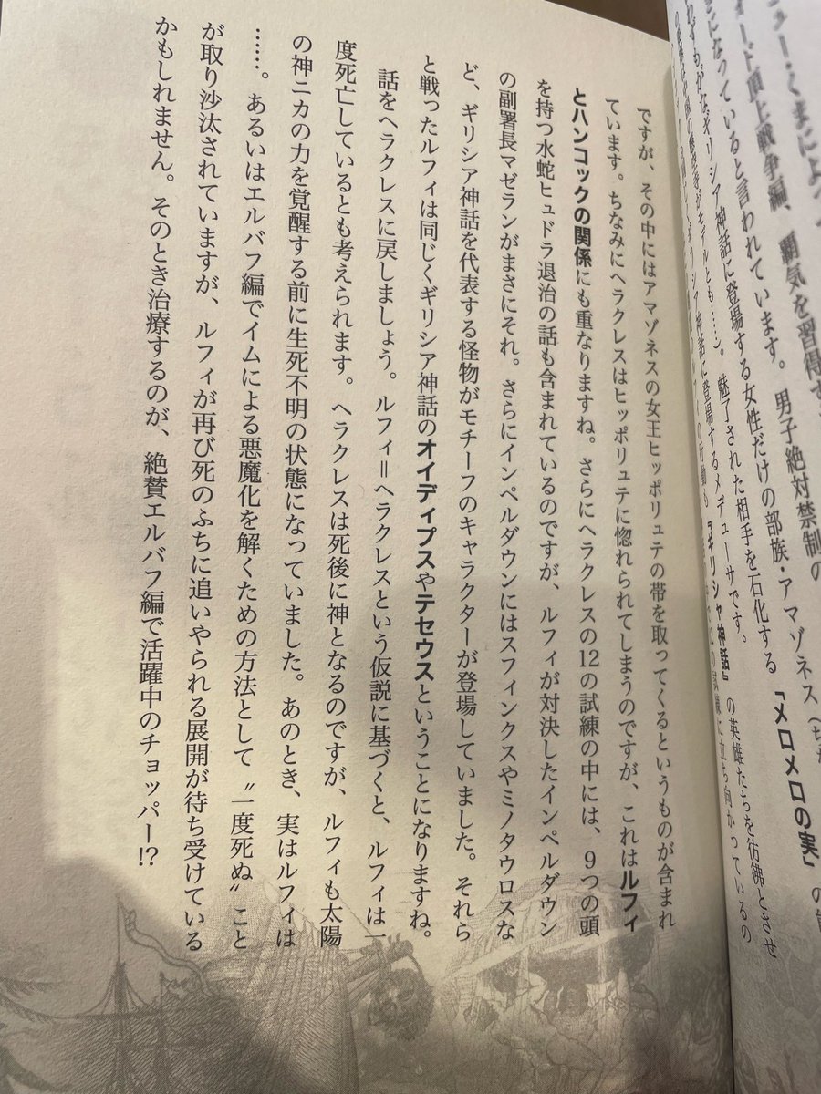 Wrong_Car_Why's tweet photo. @DawnStussy Luna Pien さん！
What do you think about this book predicting Luffys second “death” in Elbaf while comparing him to Hercules?! My Japanese is not good enough to fully understand this yet https://t.co/2C3rWdUXWJ