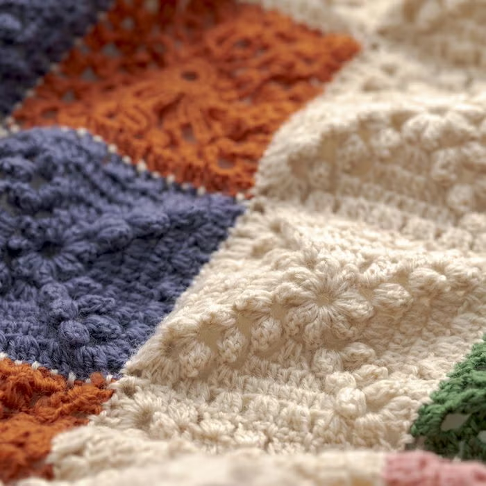 🤍好評発売中🤍 🧶 ニットコレクション クロスモチーフブランケット