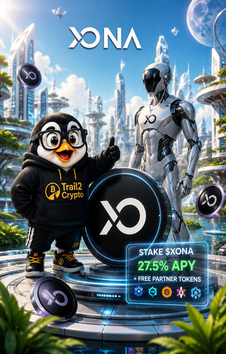Trail2Crypto's tweet photo. 😎 I'm already up around 10x on $XONA .. yet I decided to buy more.

Not because I'm chasing the pump, but because I wanted a bigger staking position.

At current rates, staking @xona_agent works out to roughly 27.5% APY when compounding your rewards.

On top of that, stakers also receive ecosystem partner tokens equal to the amount of $XONA tokens. No idea what they'll be worth yet, but if even a few of those projects do well, that's a pretty nice bonus.

For me, this is becoming more than just a token I'm holding. It's turning into a position that generates more tokens over time while I wait.

Curious to see how the ecosystem develops. 👀