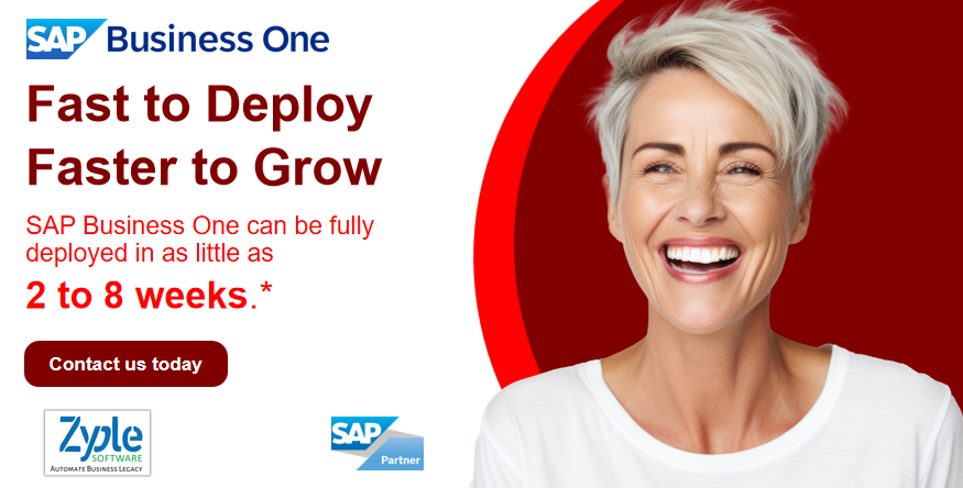zyplesoftware's tweet photo. SAP Business One can be fully deployed in as little as 2 to 8 weeks, helping businesses operations, gain real-time visibility, and start realizing value sooner.
#SAPBusinessOne #SAPPartner #ERPImplementation #DigitalTransformation #BusinessGrowth #SME #Industry #ZypleSoftware https://t.co/RI6E9wZ3HO