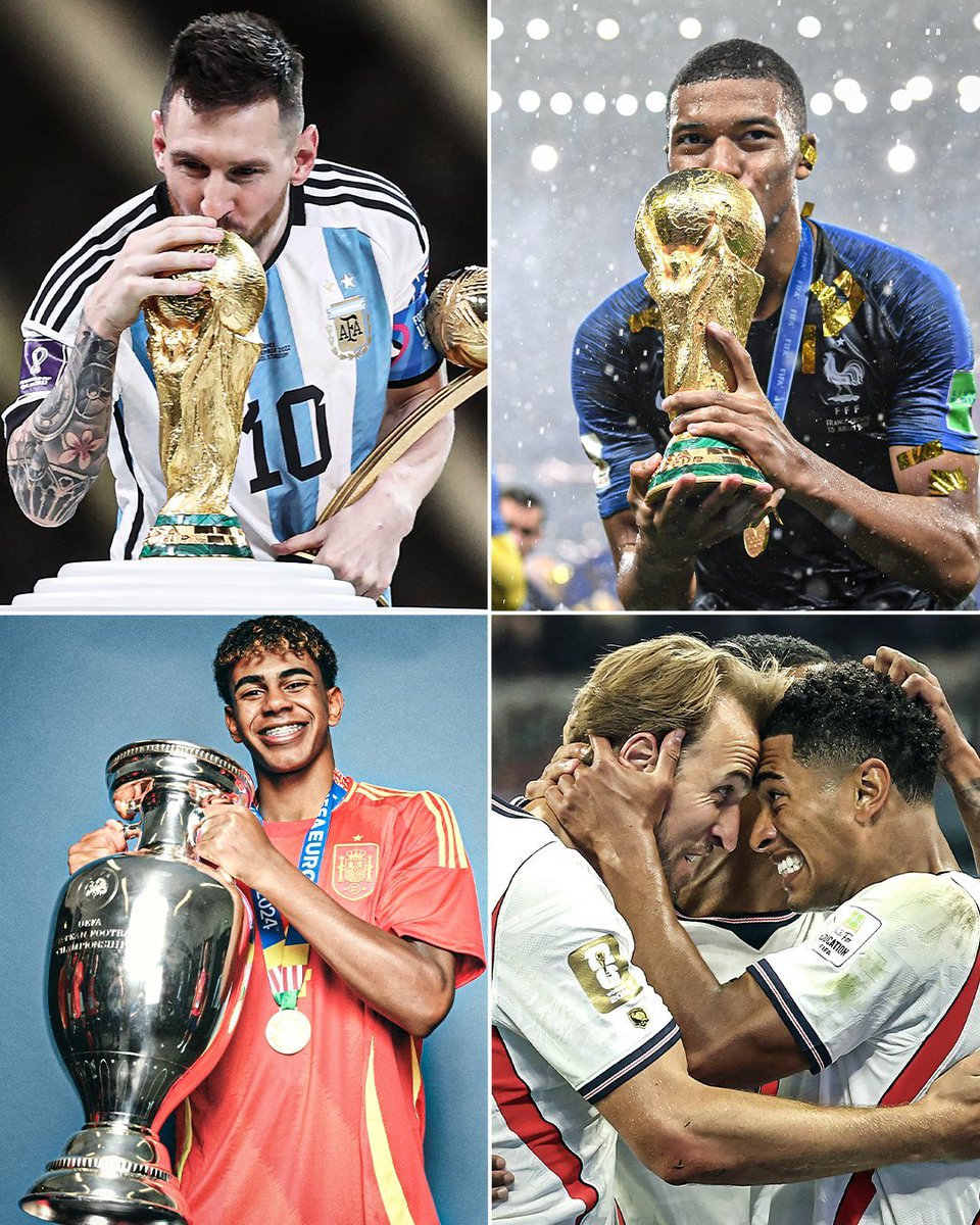 CityzensIDN's tweet photo. Semi-Final Piala Dunia 2026 dari negara-negara besar. Tapi kok foto pemain England ga ada pegang trofinya sih? 😭 https://t.co/PClA7W6bO4