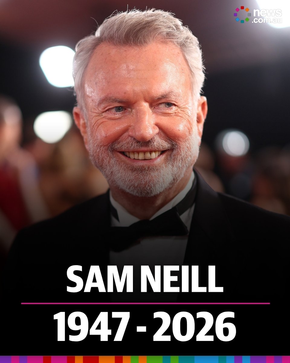 newscomauHQ's tweet photo. Screen legend and Kiwi icon Sam Neill has died suddenly at the age of 78. 💔🕊️ Full story: https://t.co/A4KCV28Ycx https://t.co/sLm6YcWGuc