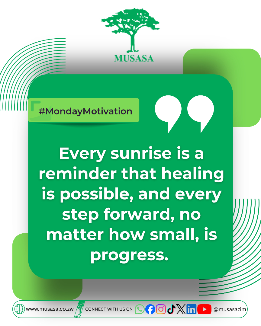 MUSASAZIM's tweet photo. Every sunrise is a reminder that healing is possible and that every step forward, no matter how small, is progress. No matter what last week held, this one is yours to rise, rebuild and reclaim your peace.

At Musasa, we believe every woman carries the power to start again, stronger, braver and unstoppable. So breathe in courage, choose hope and take that one brave step toward healing and purpose. 

#mondaymotivation