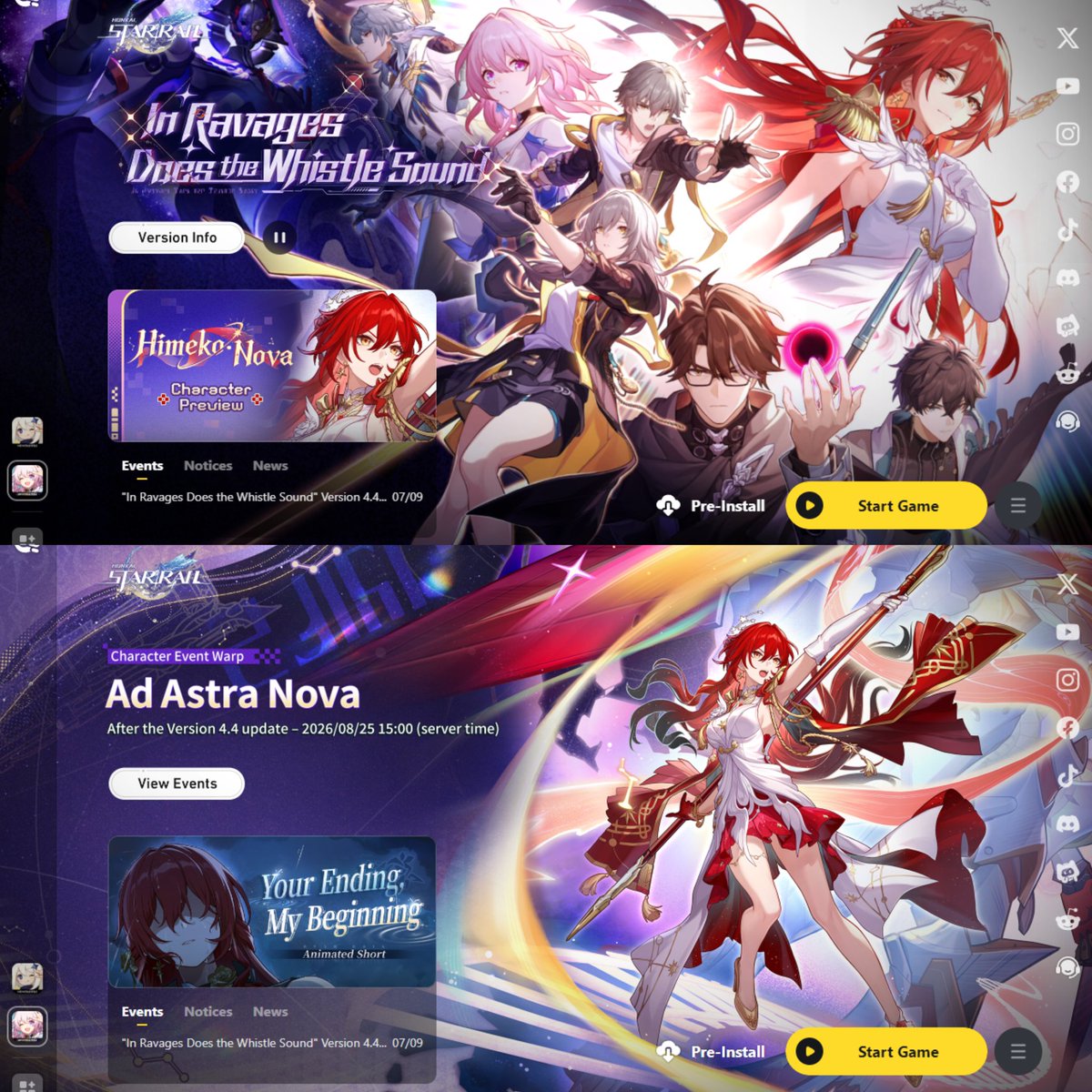 StarRailVerse1's tweet photo. NEW LAUNCHERS FOR VERSION 4.4

#HonkaiStarRail https://t.co/EgD6soGd3m