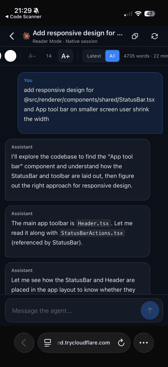 stoicsoft's tweet photo. Running marketing workflows across multiple AI agents? 1DevTool v1.38.0 adds mobile Reader Mode, live terminal timers, and faster Git, editor, and project switching. Check progress from your phone and see which agents are busy or done. https://t.co/guEvLh3PDp