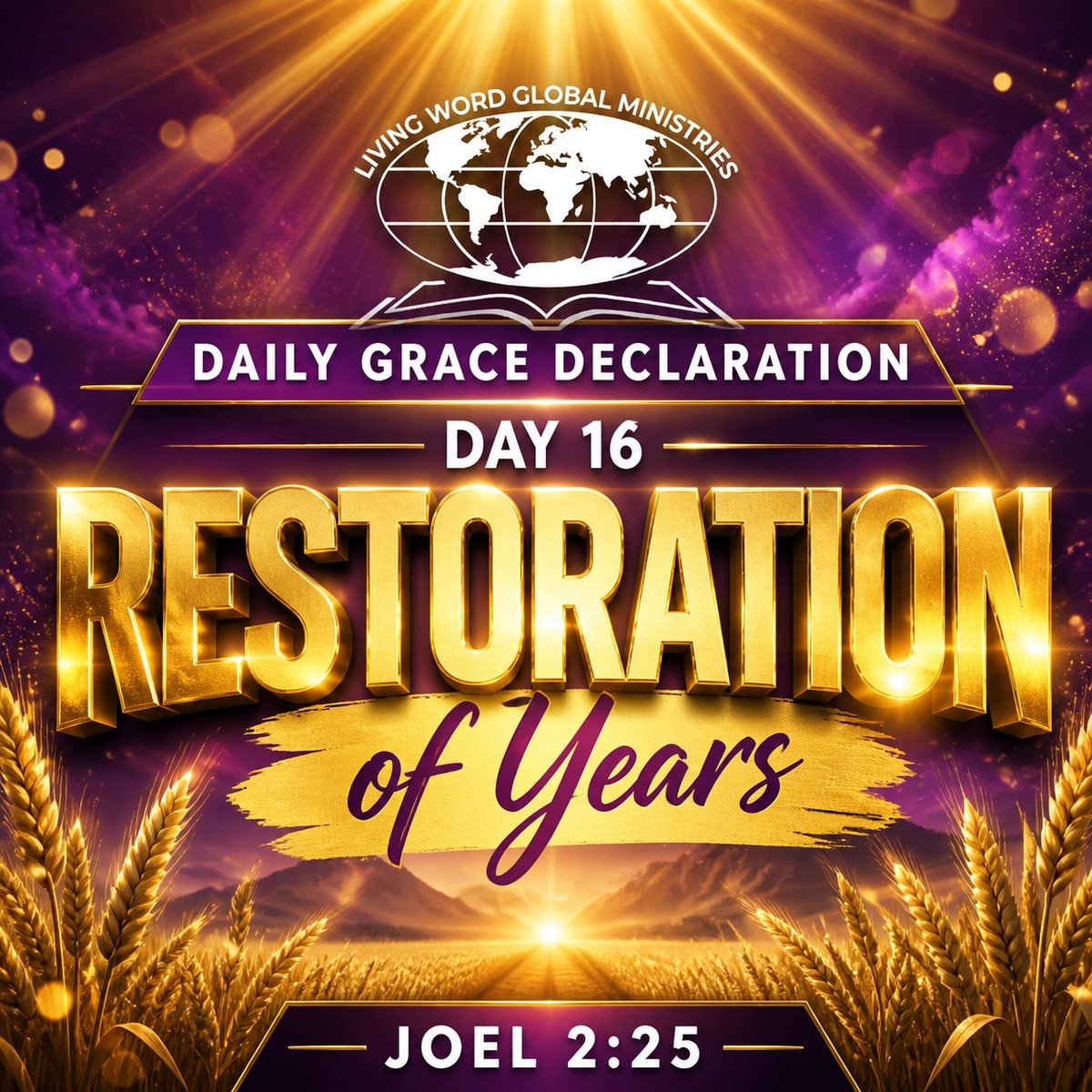 word_manchester's tweet photo. 🌟 RESTORATION: DAY 16 🌟
God is restoring every lost season! 🌾 Per Joel 2:25, your waiting is turning into wonders through Exceeding Grace. It's your time for a total turnaround! 🙌
#ExceedingGrace #LWGM #Restoration #Day16 https://t.co/AZxAPhJfCv