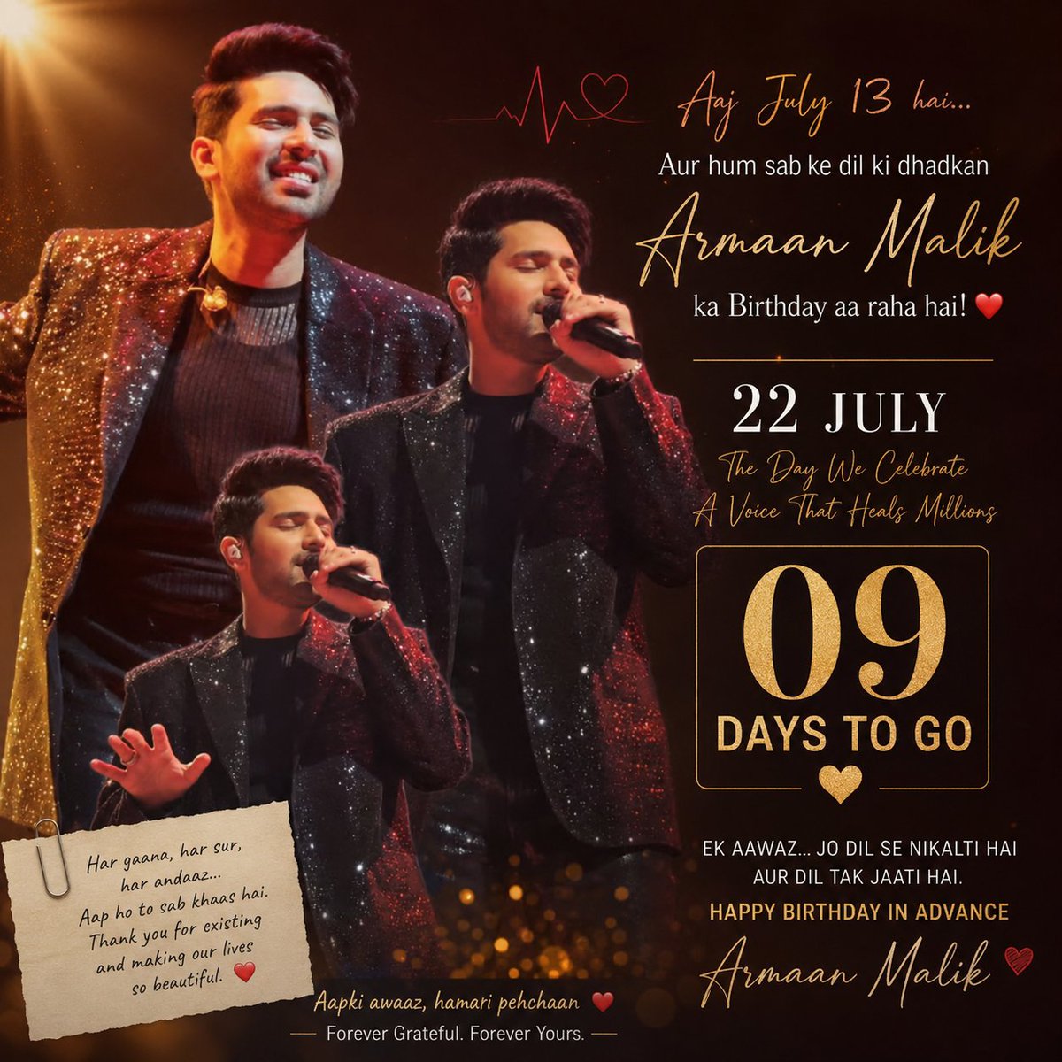 armaanians37053's tweet photo. ❤️9 Days To Go... ❤️🎉
happy birthday in advance armaan bahiya! 💙✨ speciorever proud to be your fan.🤍✨ @ArmaanMalik22
#9DaysToGo #ArmaanMalik #HappyBirthdayArmaanMalik #BirthdayCountdown #ForeverFan #Armaanians #July22 #ArmaanMalikBirthday ✨😍 https://t.co/XWo3GlhVdv