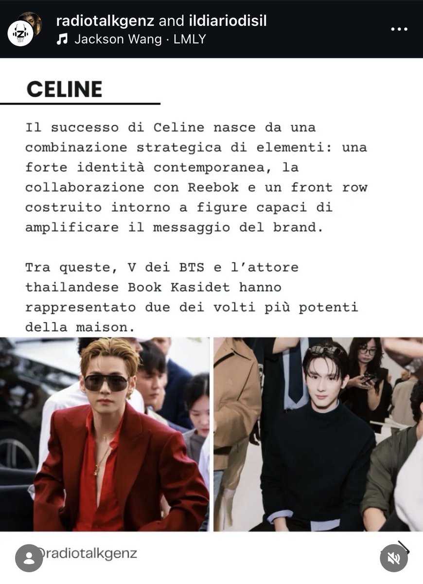 ForceBookCH's tweet photo. „CELINE’s success is built on a winning combination: a strong contemporary identity, collaborations like the one with Reebok, and a front row filled with influential personalities who perfectly represent the brand.

Among them, BTS’s V and Thai actor Book Kasidet have emerged as two of the maison’s most powerful and recognizable faces.“

CELINE ประสบความสำเร็จจากการผสมผสานที่ลงตัว ทั้งภาพลักษณ์ที่ทันสมัย ความร่วมมือกับ Reebok และการเลือกบุคคลที่สามารถถ่ายทอดตัวตนของแบรนด์ได้อย่างสมบูรณ์แบบ

ในบรรดานั้น V จาก BTS และ Book Kasidet ได้กลายเป็นสองในใบหน้าที่โดดเด่นและทรงอิทธิพลที่สุดของ CELINE 🖤✨

ยินดีด้วยนะบุ๊ค พวกเราภูมิใจในตัวบุ๊คเสมอ 🤍

BOOK X CELINE PMFW27  
#BookKasidet #CelineSS27 
#CELINE  #MichaelRider #kasibook