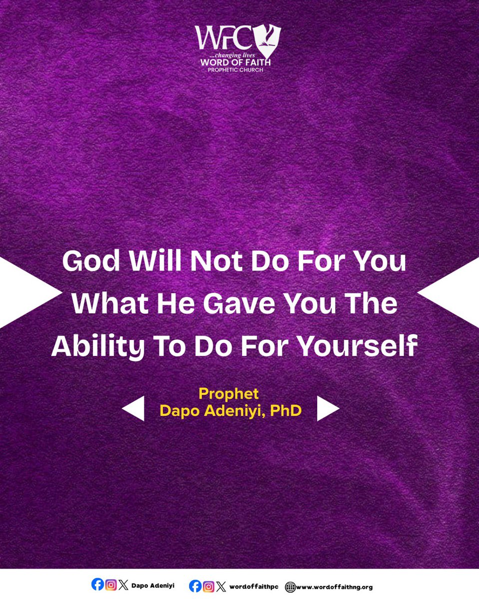 prophetDapo's tweet photo. Food for thought
By: PROPHET DAPO ADENIYI.
.
.
#wordoffaithpc #christianquotesdaily https://t.co/UGyefRRugA