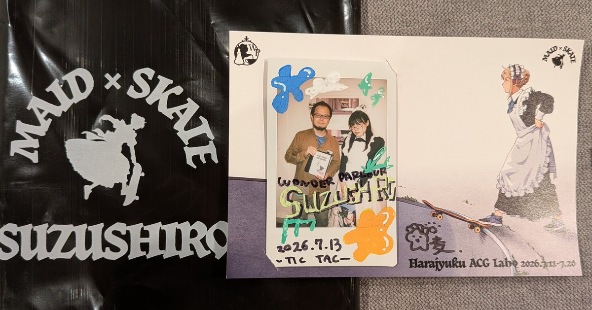 osage_moe's tweet photo. 実は…
今日は休みデース!
まず、
「すずしろ初個展『TIC TAC』」
に行くます!
11時過ぎに行く予定が、諸事情で14時過ぎに変更!
スケートボードするメイドさん、
かわいかっこいい!
メイドさんとチェキも撮れる!
#MAIDSKATE #suzushiroTICTAC https://t.co/HVbhHEAETu