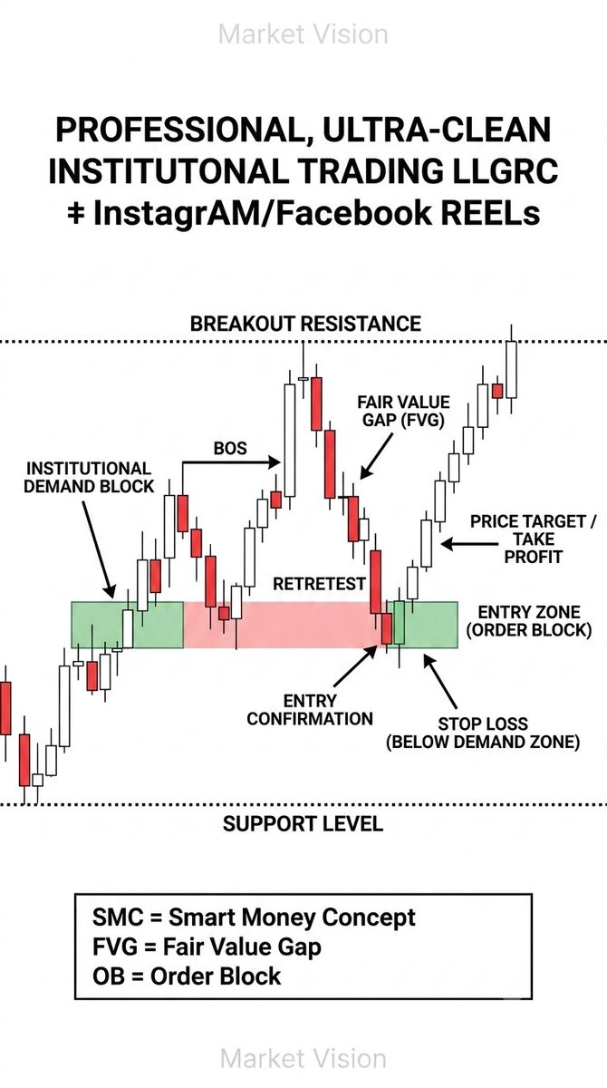 _smc45's tweet photo. Retail strategies focus on lagging indicators, but Smart Money Concepts (SMC) follow the true footprints of institutional volume. When you understand how to identify a Break of Structure (BOS), map out Order Blocks, and spot Fair Value Gaps (FVG)#forexprofit and I https://t.co/gG4KUIonCp