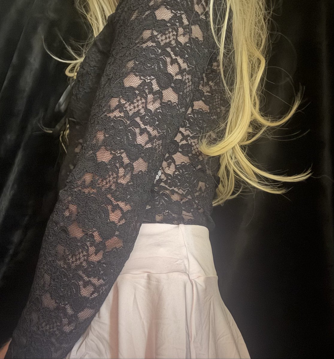 FemPrincessKat's tweet photo. Thought this outfit was just cute… but twirling in this tiny pink ruffled skirt has me feeling like a total babe 😳💕 Black lace top hugging every curve? Dangerous. How cute do I look? ✨🩷 #femboy #goodgirl #crossdresser #feminization #sissy https://t.co/ri6GfGMcT3