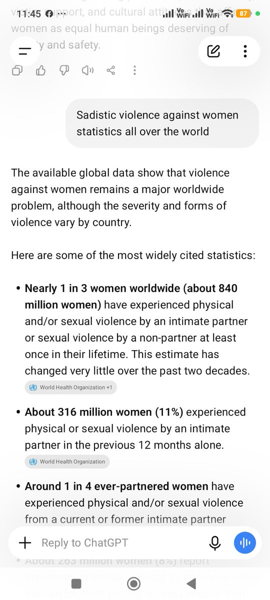 AineshSen's tweet photo. @WillowWitty @FacetiousFace1 @Luv_Xcuses Exactly  💯💯
Statistics are the proof of this that how fucking prevalent is sadistic violence against women by mercurial sadistic monster men. https://t.co/WfaH4csFvR