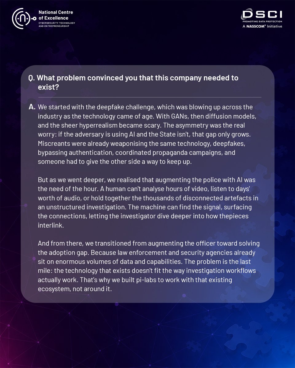 CoeNational's tweet photo. What does it take to stay ahead in the age of AI?
Ankush Tiwari, Founder &amp; CEO, https://t.co/Efvh8MsVHv, shares how AI is transforming cybersecurity from tackling deepfakes to strengthening digital trust &amp; why continuous 
preparedness is key to staying ahead.

@DSCI_Connect https://t.co/zP4dZEHsHE