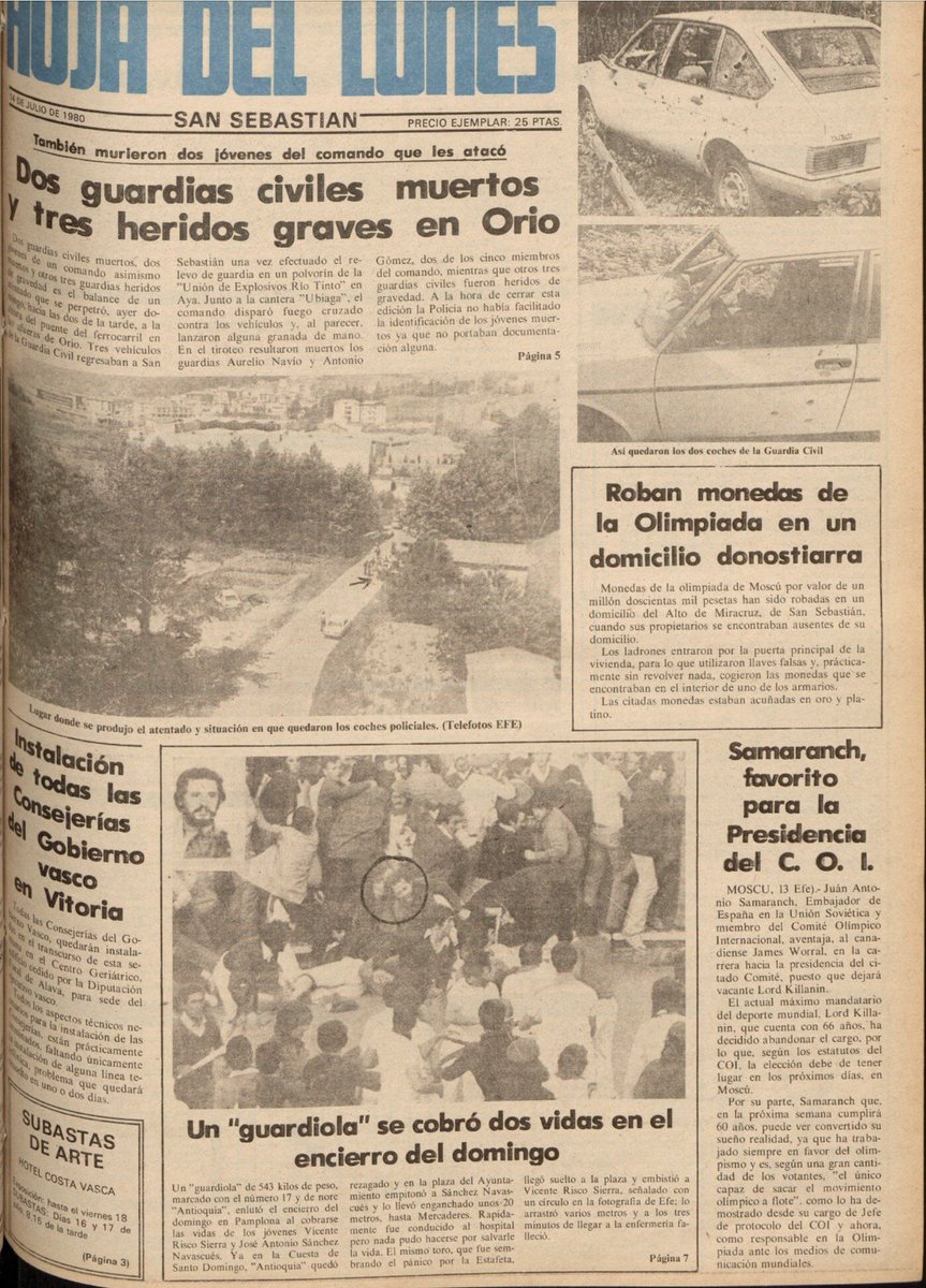 CarlosDeUrrecha's tweet photo. In Memoriam
Caídos por Dios y por España,
¡¡Presentes!!
D.E.P
La Muerte no es el Final
Siempre en Nuestra Memoria
¡¡Viva España!
¡¡Arriba España!!

13/07/1980 ETA asesina al GC D Antonio Gómez Ramos y GC D Aurelio Navío Navío en Orio
https://t.co/qsXkWSI7tZ https://t.co/UsBejNwK89