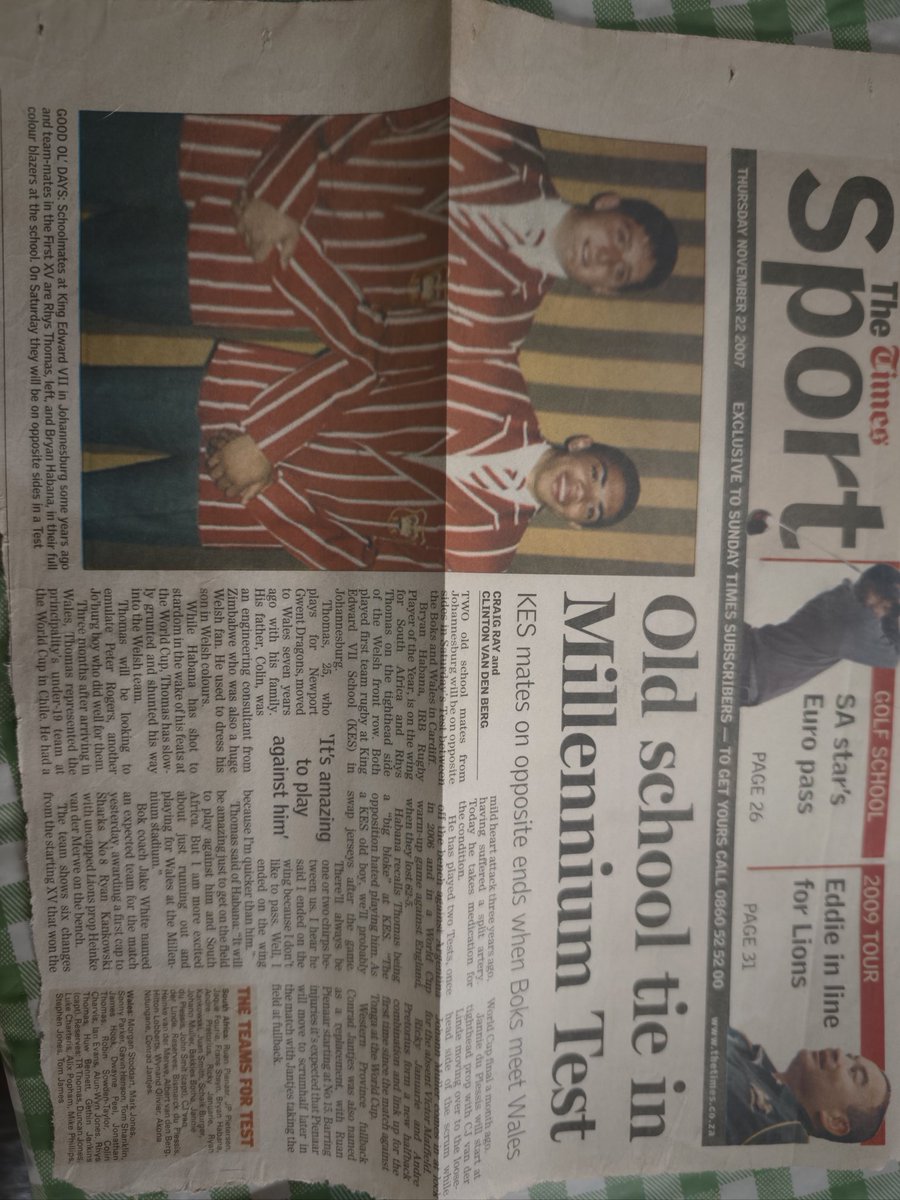 jaredwright17's tweet photo. Throwback to a 2007 cut out from the @SundayTimesZA that my grandmother kept aside for me. 😎 https://t.co/Ibfy6RzjMy
