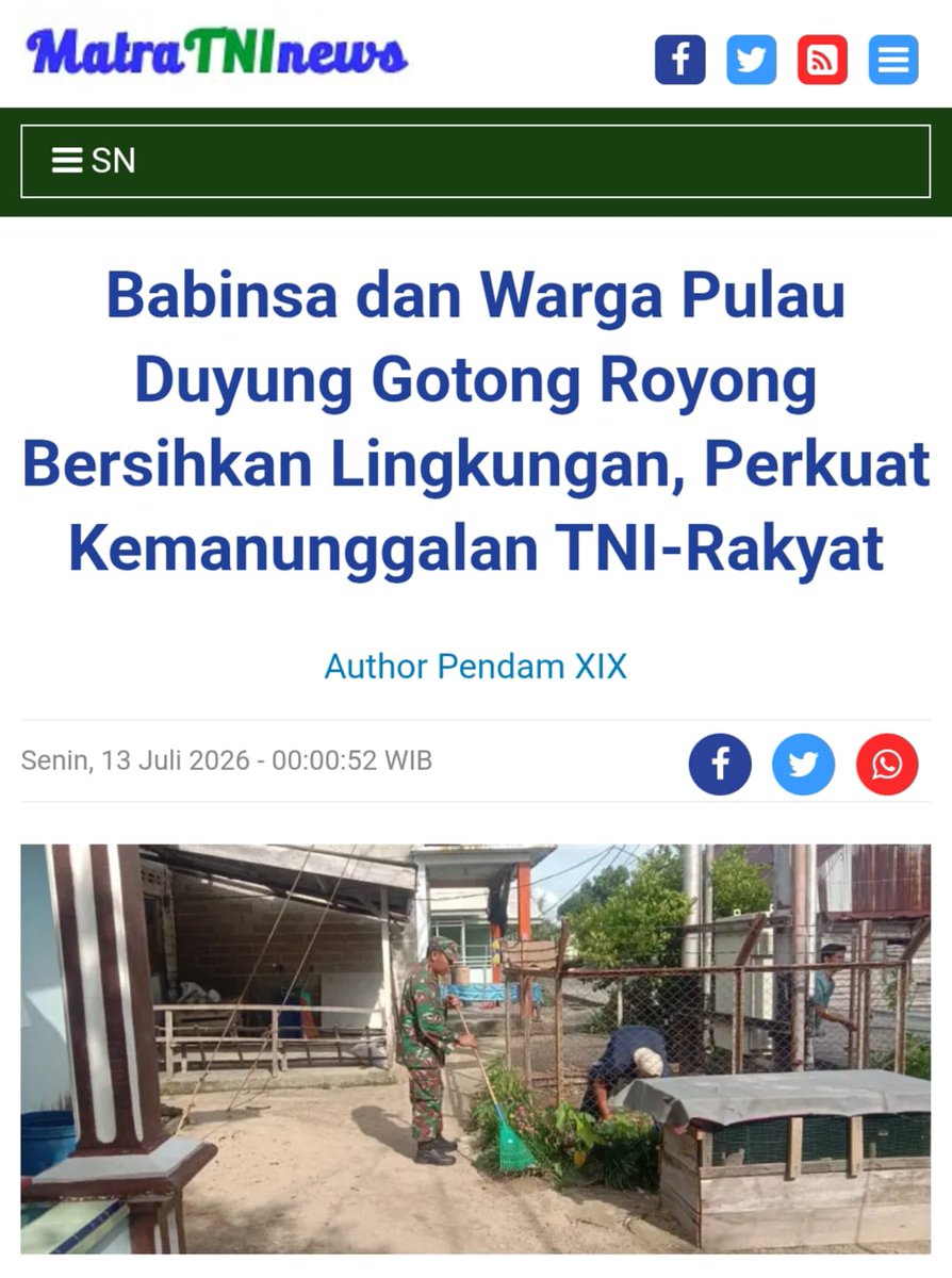 MikaLargi's tweet photo. TNI menghidupkan kembali nilai kebersamaan yang hampir memudar di arus kemajuan zaman lewat inisiatif TMMD dan pengabdian sosial.

Bekerja Berkarya Berbakti https://t.co/87PXskwi7w