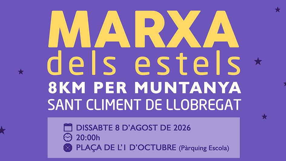 santcliment's tweet photo. Torna la caminada-cursa de la Festa Major d’Estiu. I aquest cop amb canvi de nom: la Marxa dels Estels 💫

Ambient popular, sense dorsals ni cronòmetres.
Inscripció gratuïta fins al 7 d’agost (i amb samarreta per 5€ fins al 26/07).

(+) https://t.co/Q7w2sVdw4W
