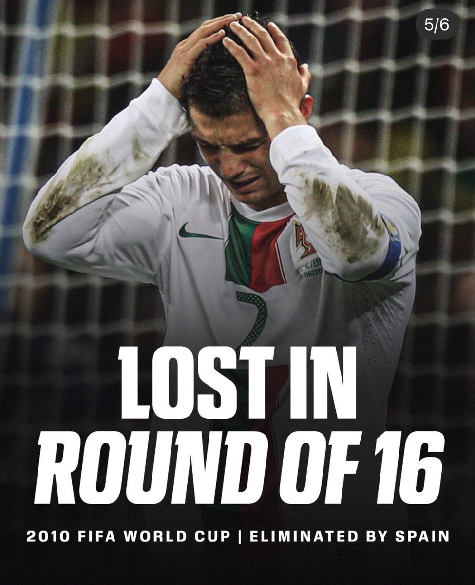 manueljr1000's tweet photo. Cristiano Ronaldo’s World Cup career is actually a huge failure and we don’t talk about it enough, I thought he was a big game player 😭😂 https://t.co/m8TO04q2jH