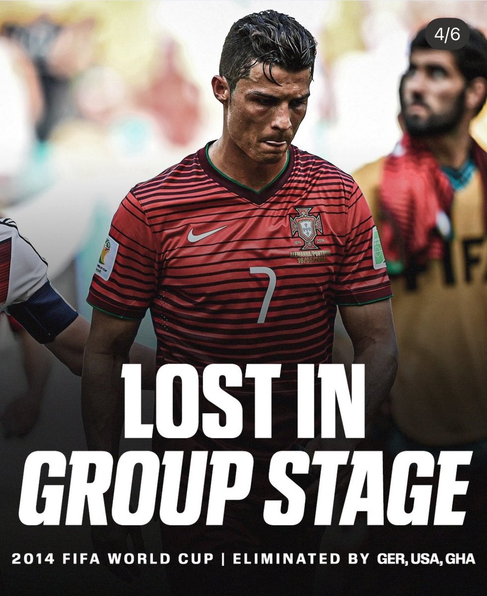 manueljr1000's tweet photo. Cristiano Ronaldo’s World Cup career is actually a huge failure and we don’t talk about it enough, I thought he was a big game player 😭😂 https://t.co/m8TO04q2jH