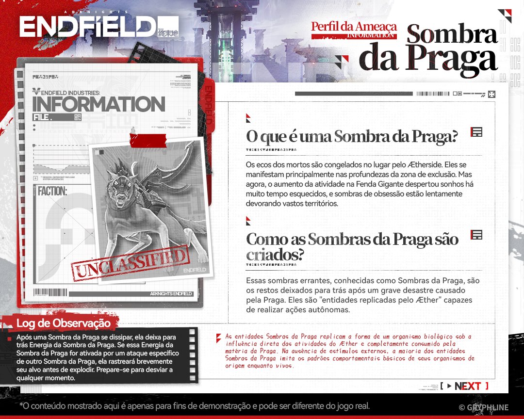 AKEndfieldBR's tweet photo. Perfil da Ameaça | Sombra da Praga

O aumento da atividade na Fenda Gigante despertou sonhos há muito tempo esquecidos, e sombras de obsessão estão lentamente devorando vastos territórios.

#ArknightsEndfield #Endfield #CompanionshipCelebration https://t.co/PgJpRZXj6T