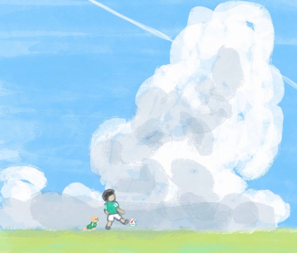 harukaze_illust's tweet photo. いつかを夢見て⚽️🇲🇽

#FIFAWorldCup https://t.co/3XAcSxARAN