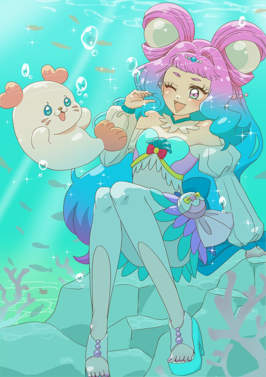bis_bkpr's tweet photo. ✨️🪸🫧ゆらめく大海原🫧🪸✨️
 #キュアラメール
 #precure https://t.co/QuxHBJN8ms