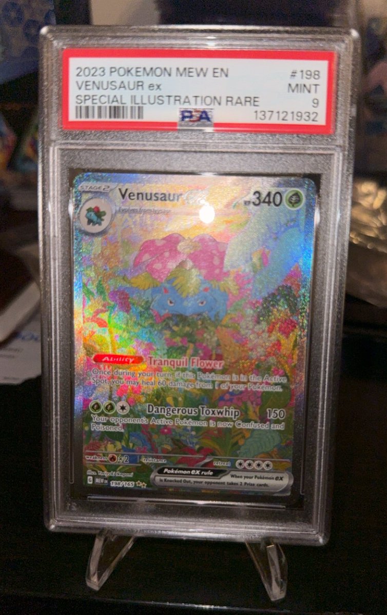 SlabTraderllc's tweet photo. Venusaur EX 2023 
PSA 9
$130 shipped https://t.co/F3Cen9TwET