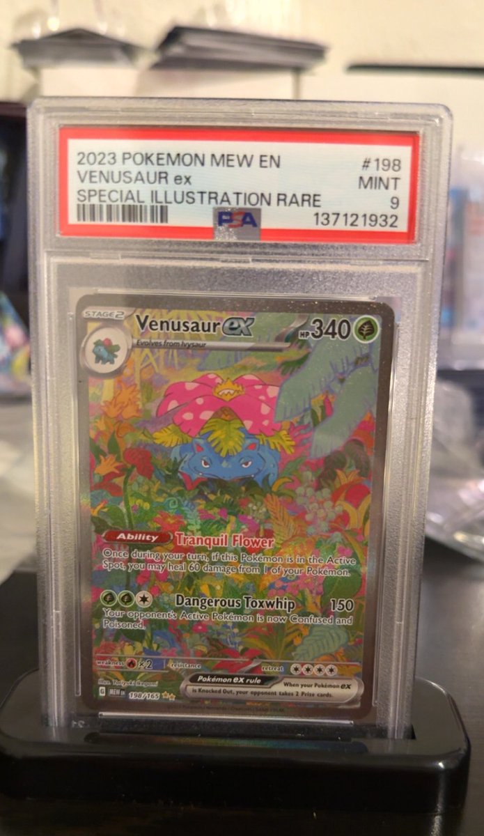 SlabTraderllc's tweet photo. Venusaur EX 2023 
PSA 9
$130 shipped https://t.co/F3Cen9TwET
