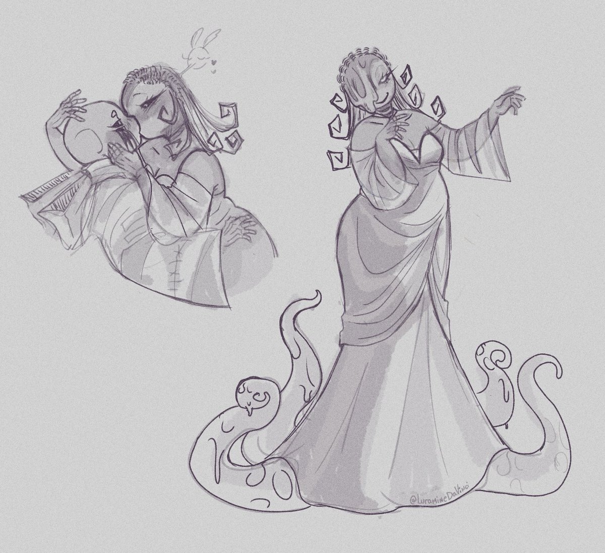 LuramineDaVinci's tweet photo. Yuri #errormare ??? Ahh yes

 This beautiful Nighty design belongs to @MaeBeanie 
I'll draw Error properly later, but at least I made this sketch to get out of artblock 🫶

Gn https://t.co/BI7ttEshcL