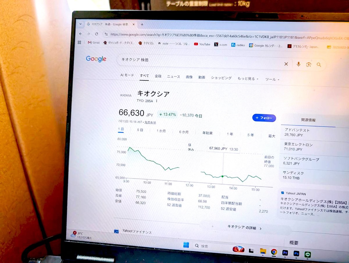 chidaisan's tweet photo. 検察審査会で、とても重要な判断が下されたという話を聞きつけ、大至急、神戸に向かっております。神戸に向かう新幹線の中で、「日本一稼ぐ弁護士」の大先生の資産が急速に目減りしていくところを眺めています。値段が更新されるたびに、ニヤニヤが止まりません。負ける奴は何をやっても負けます。 https://t.co/rUkhz7wMhV