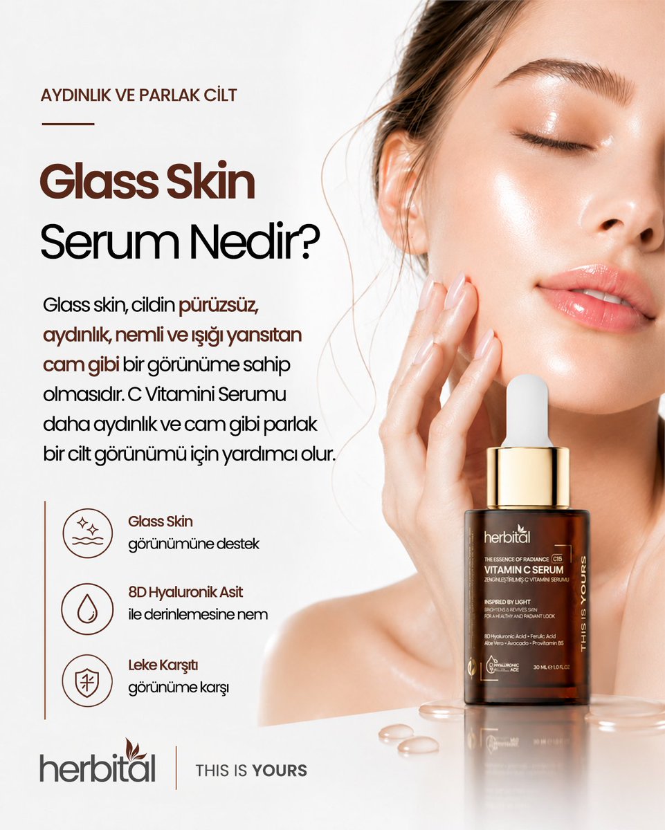 herbitalcomtr's tweet photo. Glass Skin nedir? ✨

Cildin cam gibi pürüzsüz, dolgun, nemli ve aydınlık görünmesidir. Bu görünümün temeli:

• Düzenli ve nazik arındırma
• Yoğun nem desteği
• Cilt bariyerini koruma
• Cildin ihtiyaç duyduğu mineralleri sağlama

Glass Skin, kusursuz cilt değil; sağlıklı ve ışığı güzel yansıtan cilt görünümüdür.

#GlassSkin #CiltBakımı #herbital
