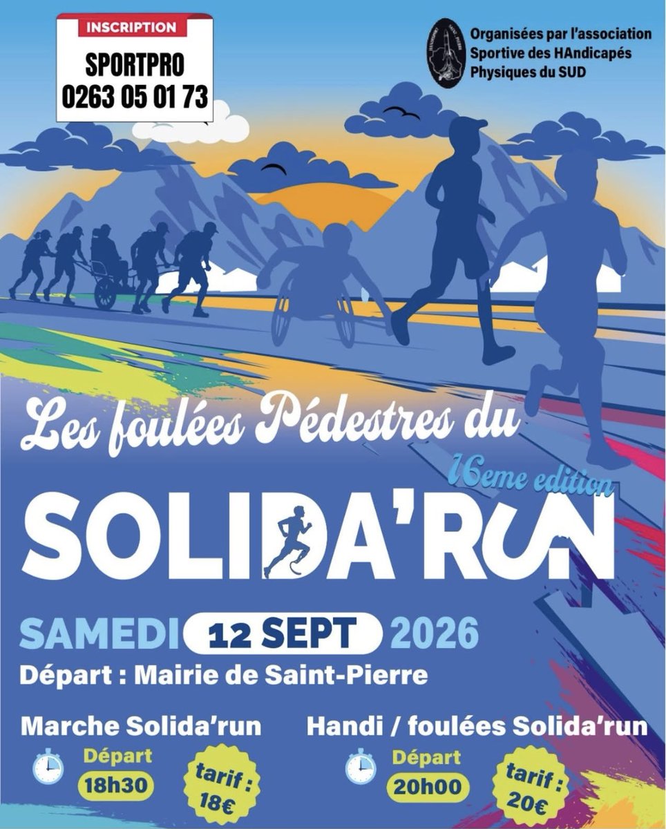 moutoussamy_jm's tweet photo. 🏃‍♂️🇷🇪 #SaveTheDate | Chaussez vos baskets, rejoignez-nous pour ce défi sportif, solidaire &amp; ensemble, faisons du Solida’Run une magnifique démonstration de générosité, de partage &amp; d’engagement.

Chaque pas compte. Chaque présence compte. Chacun de nous peut faire la différence… https://t.co/YouQXbNGcJ