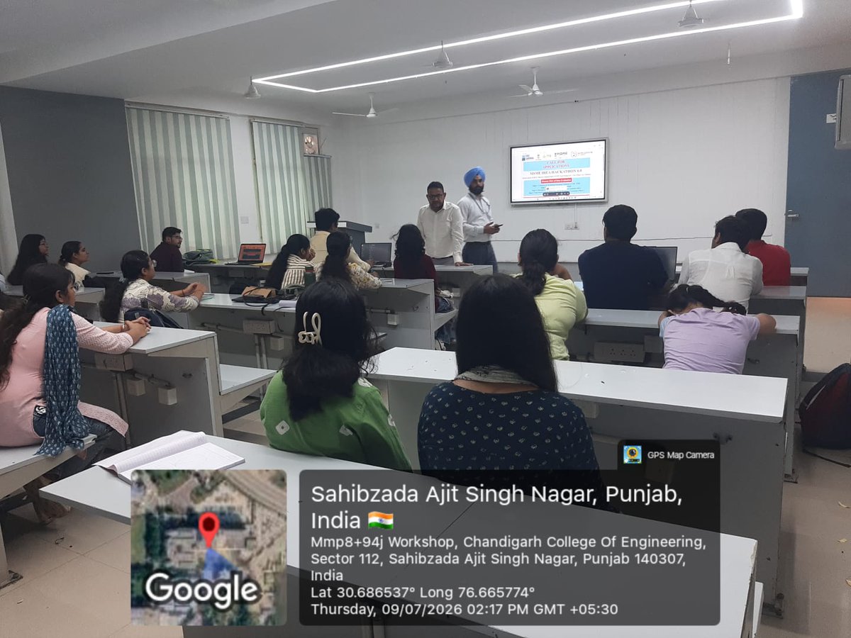 AcicRise's tweet photo. The Department of RISE (R&amp;D), CGC Landran, successfully organized an MSME Sensitization Session to create awareness among students, researchers, and aspiring innovators about the opportunities offered under the MSME Idea Hackathon 6.0. https://t.co/XEnE22bbG8