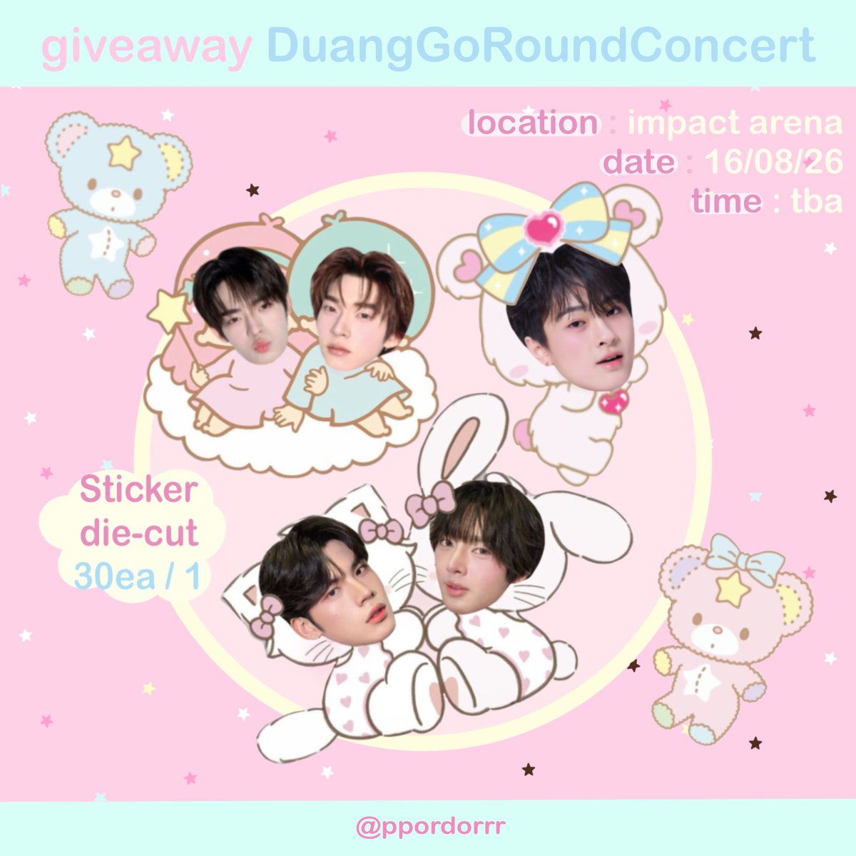 ppordorrr's tweet photo. * ੯‧̀͡u\ 𓏵 — 𝒈𝒊𝒗𝒆𝒂𝒘𝒂𝒚🎢🎠 ♫ྀི𓈒 ݁⋆
🐾 ( #DuangGoRoundConcert ).☘︎ ݁˖

* 𝑆𝑡𝑖𝑐𝑘𝑒𝑟 𝑣𝑒𝑟. 𝑡𝑡𝑝 𝑛𝑜𝑡 𝑤
🔖 𝑑𝑎𝑡𝑒 : 𝟷𝟼 / 𝟶𝟾 ♡
🥯𝑙𝑜𝑐𝑎𝑡𝑖𝑜𝑛 : 𝐼𝑚𝑝𝑎𝑐𝑡 

✿ 𝑒𝑥𝑐ℎ𝑎𝑛𝑔𝑒 𝑑𝑚~*
 ꒰ 𝑟𝑡 + 𝑠ℎ𝑜𝑤 𝑚𝑒 ꒱ིྀ 🫧
🎀  #เจอด้วงที่อิมแพคนะเธอ ⭐️ https://t.co/MIa09rPtPp